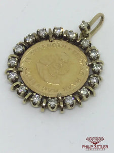 1 Rand Kruger Coin Diamond Pendant