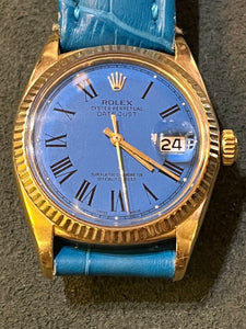 Rolex 18 ct Rare datejust Beautiful Blue