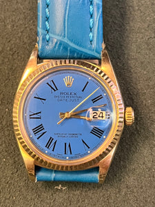 Rolex 18 ct Rare datejust Beautiful Blue