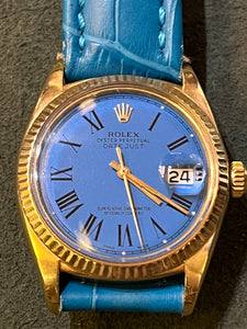 Rolex 18 ct Rare datejust Beautiful Blue